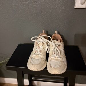 New Balance Cream and Pink Sneakers
